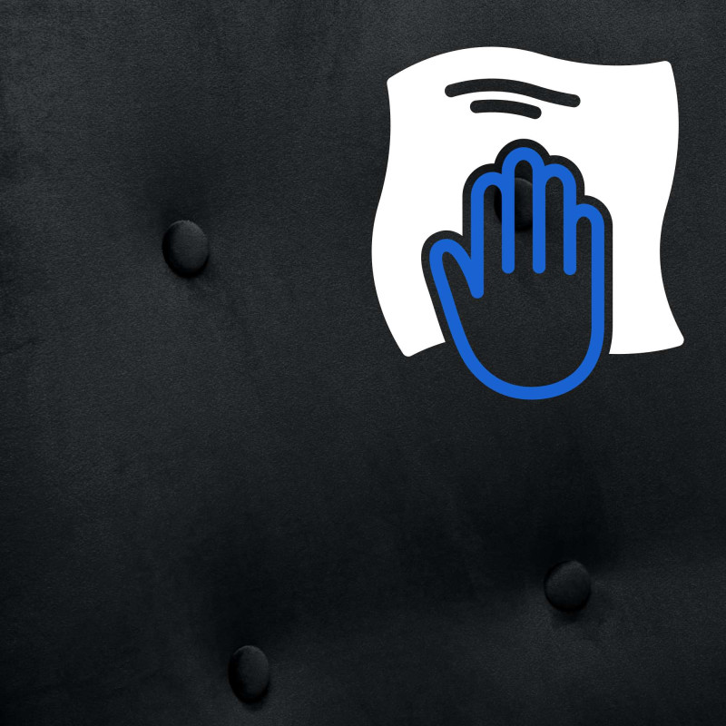 Poltrona a dondolo in velluto Sanka nera